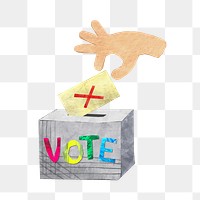 PNG No vote ballot, election voting paper craft element, transparent background