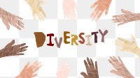 PNG Diversity word, paper craft collage art, transparent background