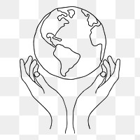 Protect earth png, aesthetic illustration, transparent background