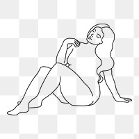 Body positivity png, aesthetic illustration, transparent background