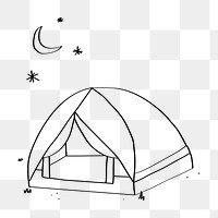 Night camping png, aesthetic illustration, transparent background