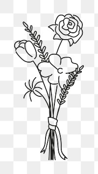 Flower bouquet png, aesthetic illustration, transparent background