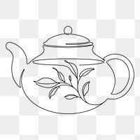 Brewing tea png, aesthetic illustration, transparent background