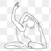 Yoga pose png, aesthetic illustration, transparent background