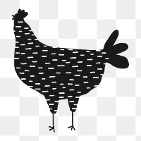 Garden chicken png, aesthetic illustration, transparent background