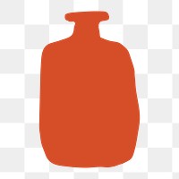 Orange vase png, aesthetic illustration, transparent background