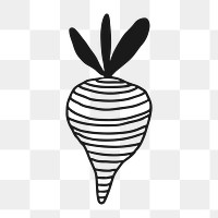 Doodle leek png, aesthetic illustration, transparent background