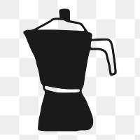 Moka pot png, aesthetic illustration, transparent background