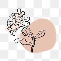 Flower doodle png, aesthetic illustration, transparent background