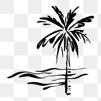 Palm beach png, aesthetic illustration, transparent background