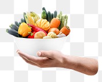 Vegetable bowl png, healthy food image on transparent background