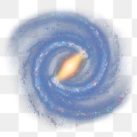 PNG Blue spiral nebula, galaxy graphic, transparent background