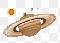 PNG Saturn planet, space graphic, transparent background