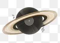 PNG Vinyl record Saturn, music aesthetic remix, transparent background