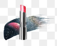 PNG Galaxy pink lipstick, beauty aesthetic remix, transparent background