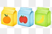 PNG Juice boxes, healthy drinks illustration, transparent background