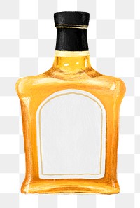 PNG Bottle of whiskey alcoholic drinks illustration, transparent background