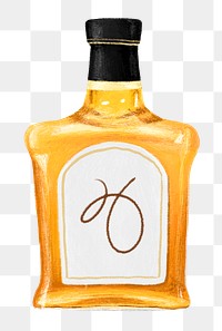 PNG Bottle of whiskey alcoholic drinks illustration, transparent background