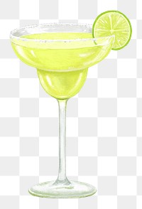 PNG Margarita cocktail, alcoholic drinks illustration, transparent background