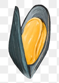 PNG Mussel, shellfish seafood illustration, transparent background