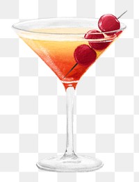 PNG Sunset cocktail, alcoholic drinks illustration, transparent background