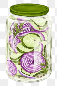 PNG Jar of onions, vegetable illustration, transparent background