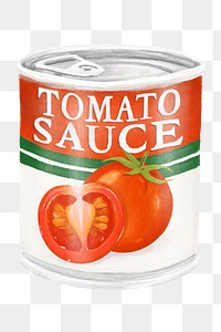 PNG Canned tomato sauce, food illustration, transparent background