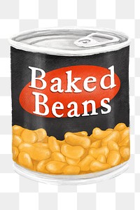 PNG Canned baked beans, food illustration, transparent background