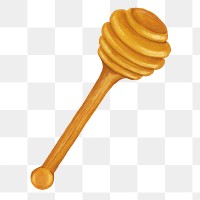 Honey dipper stick png, object illustration, transparent background