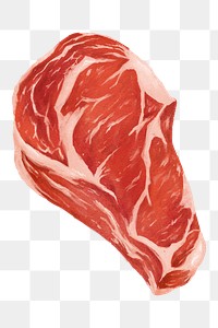 PNG Raw beef steak, butchery food illustration, transparent background