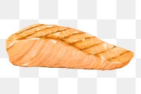 PNG Delicious salmon steak, seafood illustration, transparent background