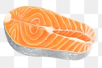PNG Fresh salmon  steak, seafood illustration, transparent background