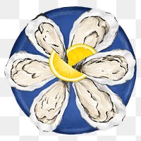 PNG Fresh oyster, seafood illustration, transparent background