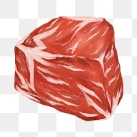 PNG Raw beef cube, meat food illustration, transparent background