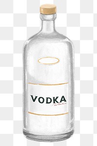 PNG Bottle of vodka, alcoholic drinks illustration, transparent background