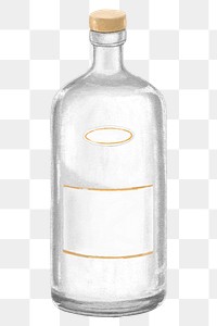 PNG Bottle of vodka, alcoholic drinks illustration, transparent background