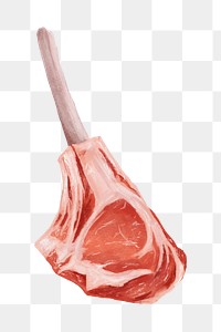 PNG Raw lamb steak, butchery food illustration, transparent background