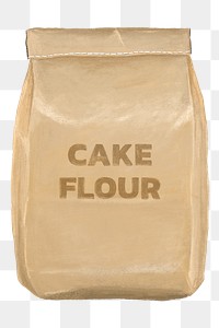 Cake flour png, baking ingredient illustration, transparent background