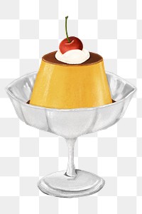 PNG Custard pudding, dessert illustration, transparent background
