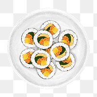 PNG Kimbap, Korean food illustration, transparent background