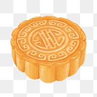 PNG Chinese Mooncake, dessert food illustration, transparent background