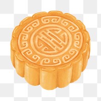 PNG Chinese Mooncake, dessert food illustration, transparent background