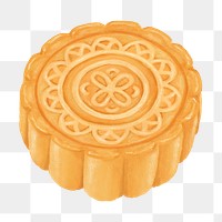 PNG Chinese Mooncake, dessert food illustration, transparent background