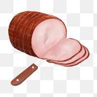PNG Ham slices, butchery fresh meat illustration, transparent background