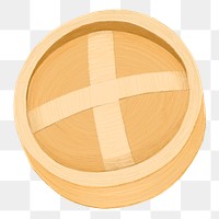 PNG Dim sum bamboo basket, object illustration, transparent background