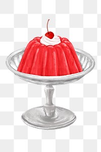 PNG Red jello pudding, dessert illustration, transparent background