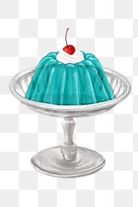 PNG Blue jello pudding, dessert illustration, transparent background