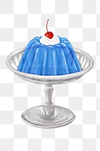 PNG Blue jello pudding, dessert illustration, transparent background