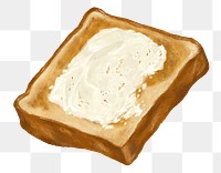 PNG Buttered  toast, breakfast food illustration, transparent background