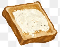 PNG Buttered  toast, breakfast food illustration, transparent background